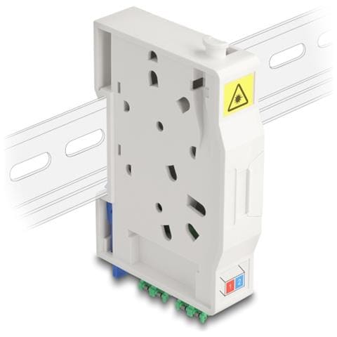 Scatola di connessione per fibra ottica per guida DIN con supporto per giunzione e accoppiatore 2 x LC Duplex - Foto 1