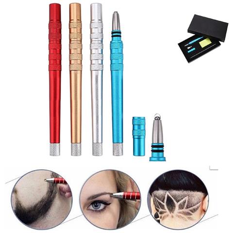Pen Razor Rasoio A Penna Per Parrucchieri Oro Per Il Hair Tattoo/contornare I Capelli E Sopracciglia - Foto 3