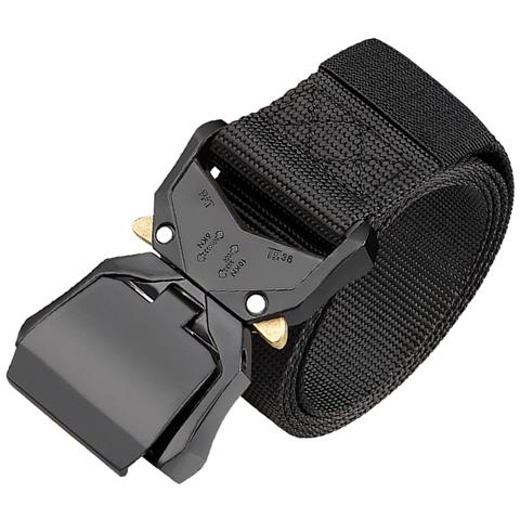 Cintura Tattica Cobra Da Uomo, Cintura In Nylon Stile Militare Con Fibbia A Sgancio Rapido Black - Foto 1
