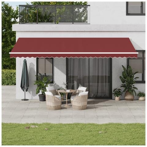 Tenda Da Sole Retrattile Manuale Bordò 600x350 Cm - Foto 1