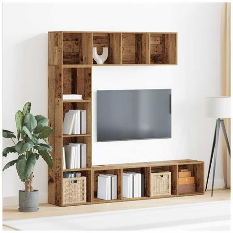 Librerie 3 Pz Legno Antico In Legno Multistrato - Foto 3