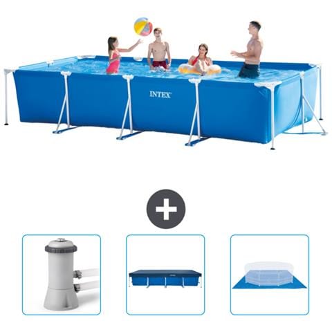 Piscina Fuori Terra - Rettangolo - 450x220x84 Cm - Blu - Include Accessori Coordinati Cb76 - Foto 1