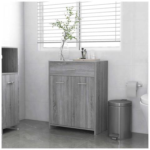 Lusso Casadino -  Armadietto Bagno Grigio Sonoma 60x33x80 Cm In Legno Tecnico - Foto 8