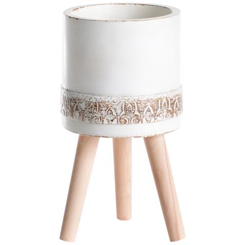 Vaso Per Piante Rialzato Skiatos 22 Cm Bianco Sporco - Foto 2