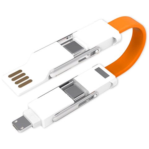 Cavo Dati Portachiavi Multifunzionale 6 In 1 - Orange - Foto 2