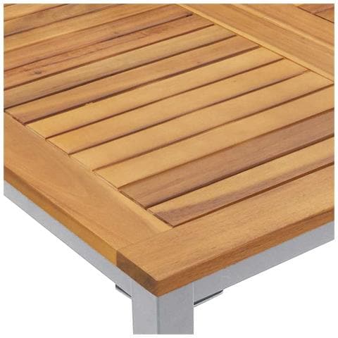 Set da Pranzo da Giardino 7 Pezzi in Legno Massello di Acacia e Metallo - Foto 9