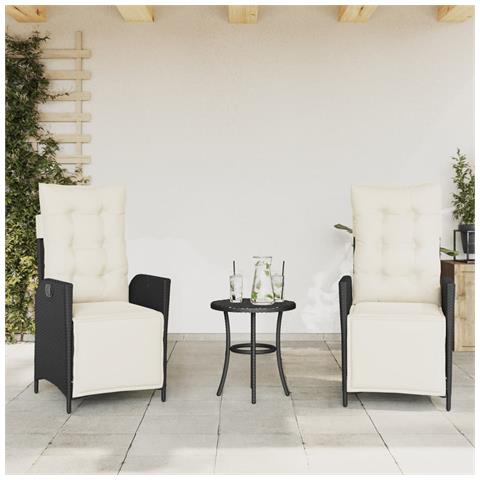 Sedie da Giardino Reclinabili 2 pz con Poggiapiedi Polyrattan - Foto 2