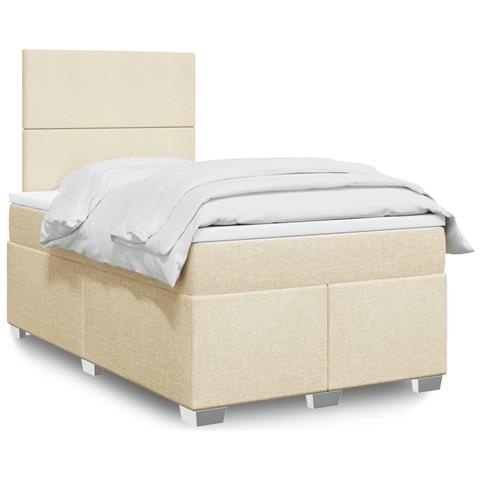Giroletto a Molle con Materasso Crema 120x190 cm in Tessuto - Foto 2