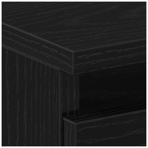 Comodino con Gamba in Metallo Nero Rovere 40x35x69 cm - Foto 9