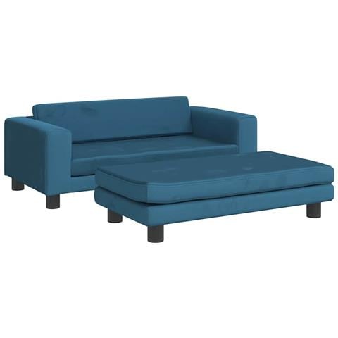 Lettino per Cani con Estensione Blu 100x50x30 cm in Velluto - Foto 1