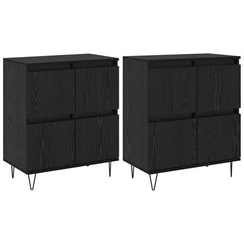 Sideboards 2 pcs Rovere nero 120 x 35 x 70 cm Legno multistrato - Foto 1