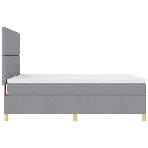 Letto a molle con materasso Grigio chiaro 140 x 200 cm Tessuto - Foto 9