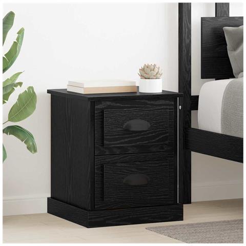 Armadio da Notte 2 pcs Rovere nero 39 x 39 x 47.5 cm - Foto 2