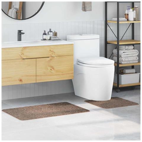 Tappeto da bagno 2 pcs Marrone 50 x 50 cm Polipropilene - Foto 2