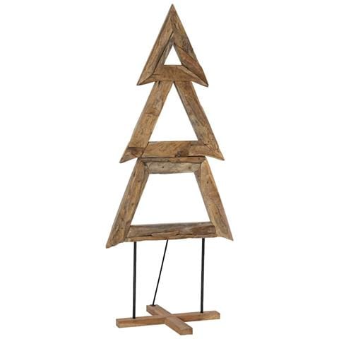 Albero di Natale Marrone 180 cm Legno massello di teak - Foto 1