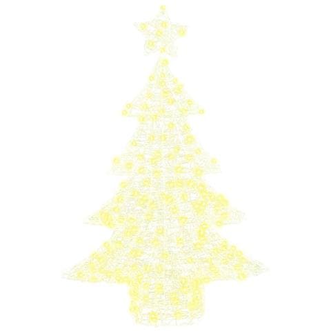 Albero di Natale con 100 LED Bianco caldo 120 cm Acrilico - Foto 2