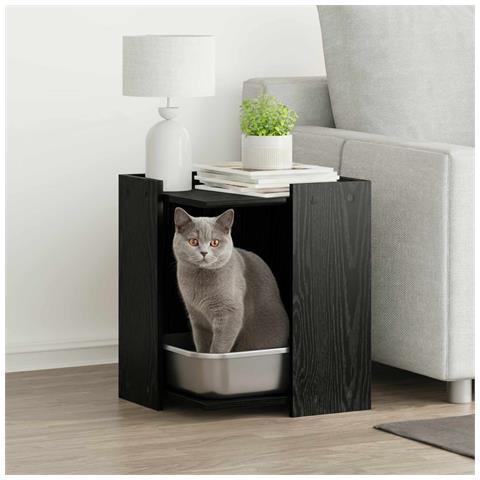 Rifugio per lettiera per gatti Rovere Nero 42 x 42 x 51 cm - Foto 2