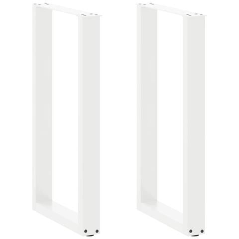 Gambe per tavolo da bar a forma di U 2 pz bianche 50x(90-91) cm in acciaio - Foto 1