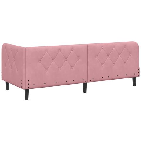 Cornice del letto ad angolo Rosa 80 x 200 cm Velluto - Foto 9