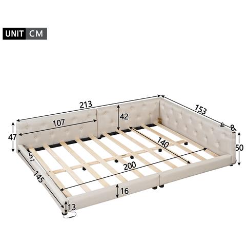 Daybed Matrimoniale In Lino Con Led, Ricarica Usb E Design Intrecciato - Foto 2