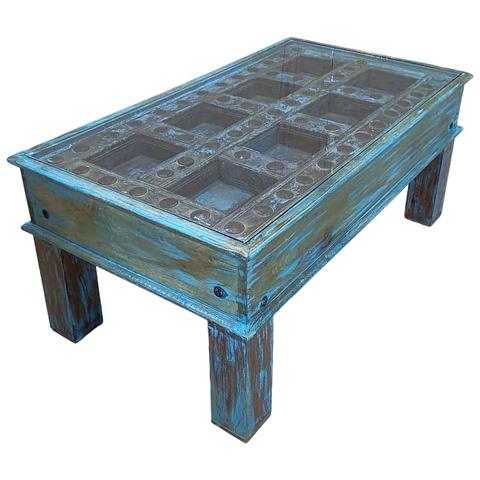 Tavolino Da Caffè In Legno Fatto A Mano 107x57x45h Cm - Foto 1
