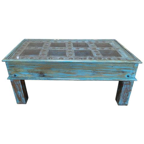 Tavolino Da Caffè In Legno Fatto A Mano 107x57x45h Cm - Foto 2
