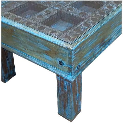 Tavolino Da Caffè In Legno Fatto A Mano 107x57x45h Cm - Foto 6
