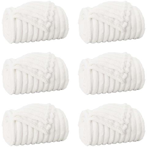 Coperte da Pile 6 pcs Bianco 200 x 150 cm Panno - Foto 1