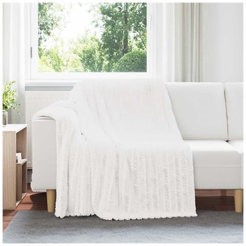 Coperte da Pile 6 pcs Bianco 200 x 150 cm Panno - Foto 2