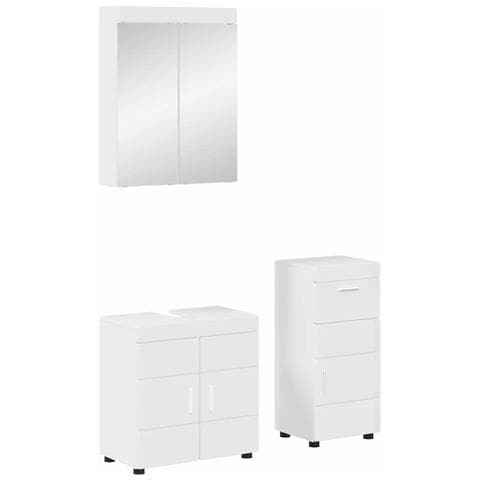 Set di mobili per il bagno con cassetto TULUM Bianco Lucido - Foto 1