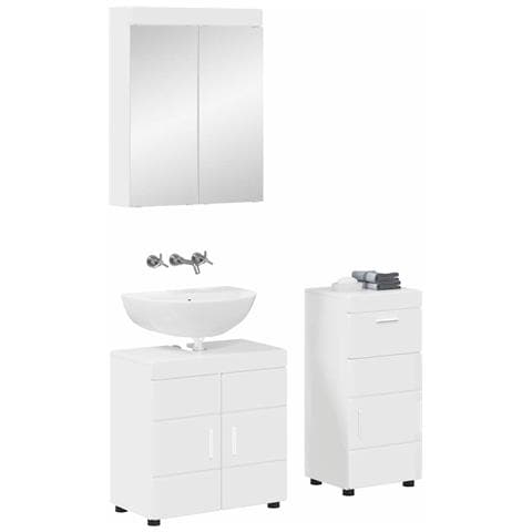 Set di mobili per il bagno con cassetto TULUM Bianco Lucido - Foto 2