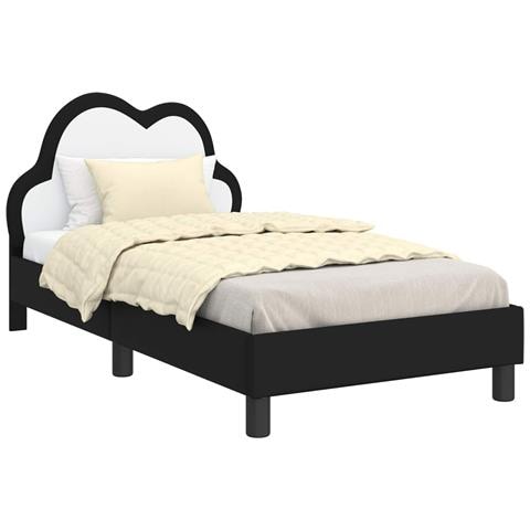 Struttura letto bambini con testata Nero 80 x 160 cm PU - Foto 1