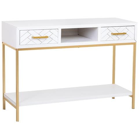 Mobile Ingresso Con Due Cassetti, Legno E Metallo, 120x40x69h Cm - Foto 1