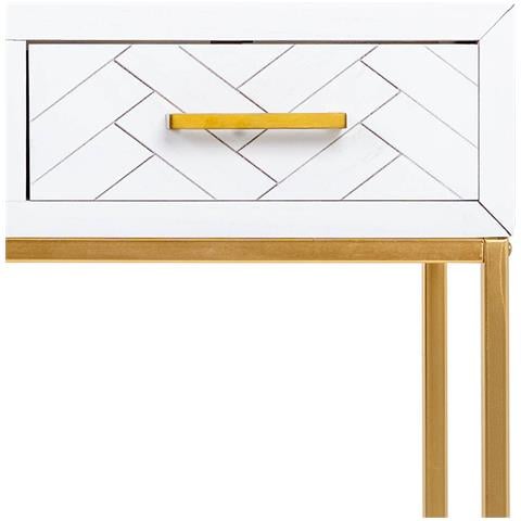 Mobile Ingresso Con Due Cassetti, Legno E Metallo, 120x40x69h Cm - Foto 7