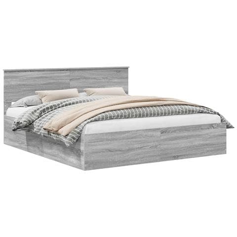 Struttura del letto con testiera Grigio Sonoma 200 x 200 cm - Foto 1