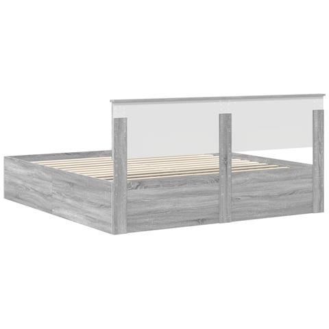 Struttura del letto con testiera Grigio Sonoma 200 x 200 cm - Foto 9
