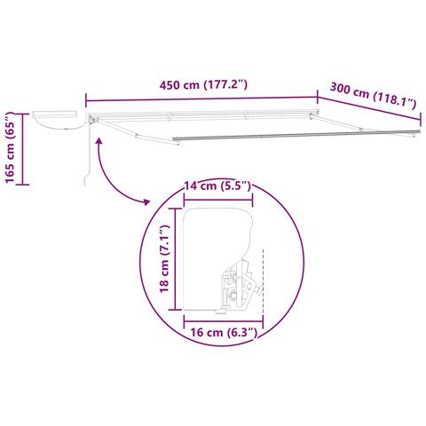 Struttura della tenda elettrica retrattile Antracite 4,5 × 3 m - Foto 9