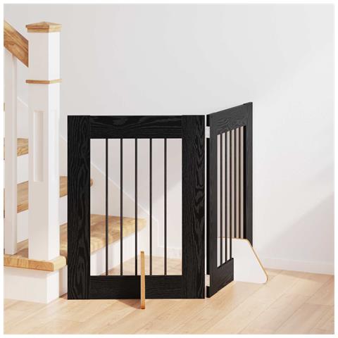 Cancello per cani con supporti 2 pcs Rovere Nero 60 x 60 cm - Foto 2