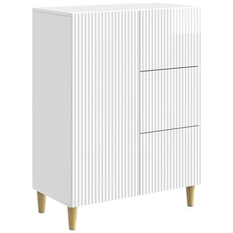 Credenza Bianco Lucido 66 x 34,5 x 90 cm Legno ingegnerizzato - Foto 1