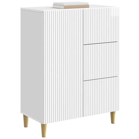 Credenza Bianco Lucido 66 x 34,5 x 90 cm Legno ingegnerizzato - Foto 2