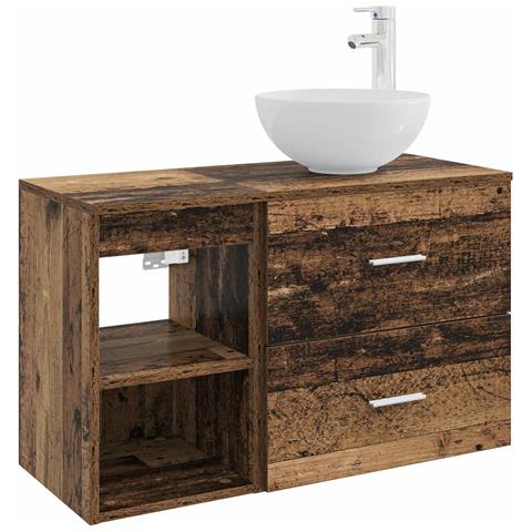Set di mobili per il bagno 2 pcs Legno antico - Foto 1