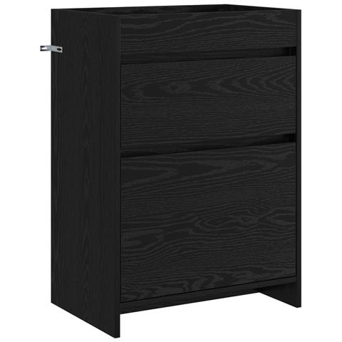 Mobiletto da Bagno Sotto Lavabo Rovere Nero 56 x 37,5 x 81 cm - Foto 1