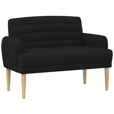 Loveseat con bottoni imbottiti Nero 116 x 67 x 80 cm Tessuto - Foto 1