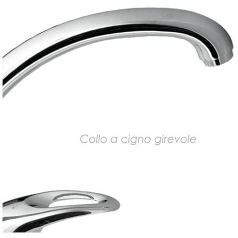 Rubinetto lavello cucina attacco 3/8 pollici F monocomando collo girevole - Foto 4