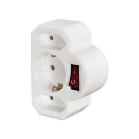 Multistecker, 3-fold con Interruttore bianco - Foto 1
