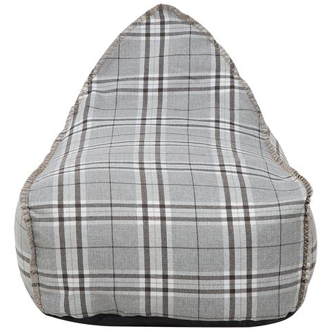 Poltrona Sacco In Lino E Poliestere Grigio Scozzese Drop - Foto 20