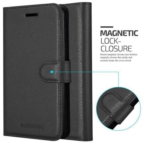Custodia Compatibile Con Sony Xperia Xz1 Compact In Nero Carbone - Coperchio Protettiva Con Chiusura Magnetica, Funzione Stand E Tasca Per Le Carte - Foto 7