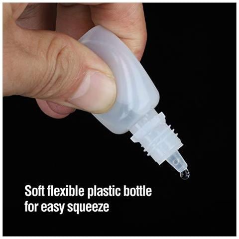 Hyber Cara 50 Pc 10ml Con Contagocce Bottiglia Di Plastica Squeeze Bottiglia Eye Liquido Contagocce Con Tamper Evident Con Tappo A Vite Bonus 2 Imbuti E 2 Pipetta - Foto 2