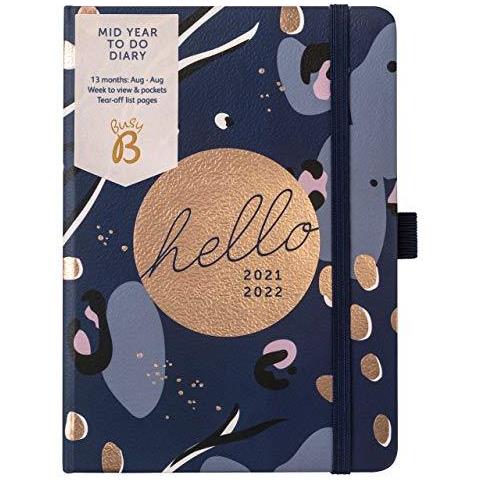 Mid-year Da Fare Diario Agosto 2021 - Agosto 2022. Navy A6 Settimana Di Vista Pianificatore Con Il Supporto Della Penna Tasche Di Chiusura E Di Archiviazione Elastic - Foto 1