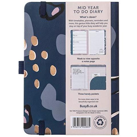 Mid-year Da Fare Diario Agosto 2021 - Agosto 2022. Navy A6 Settimana Di Vista Pianificatore Con Il Supporto Della Penna Tasche Di Chiusura E Di Archiviazione Elastic - Foto 4